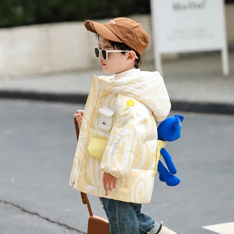 儿童宝宝羽绒服男款中长款小童男宝1一3岁男童冬季加厚白鸭绒童装