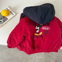 儿童连帽棉服男2025秋冬新款小童卡通棉衣洋气宝宝夹棉外套女加厚