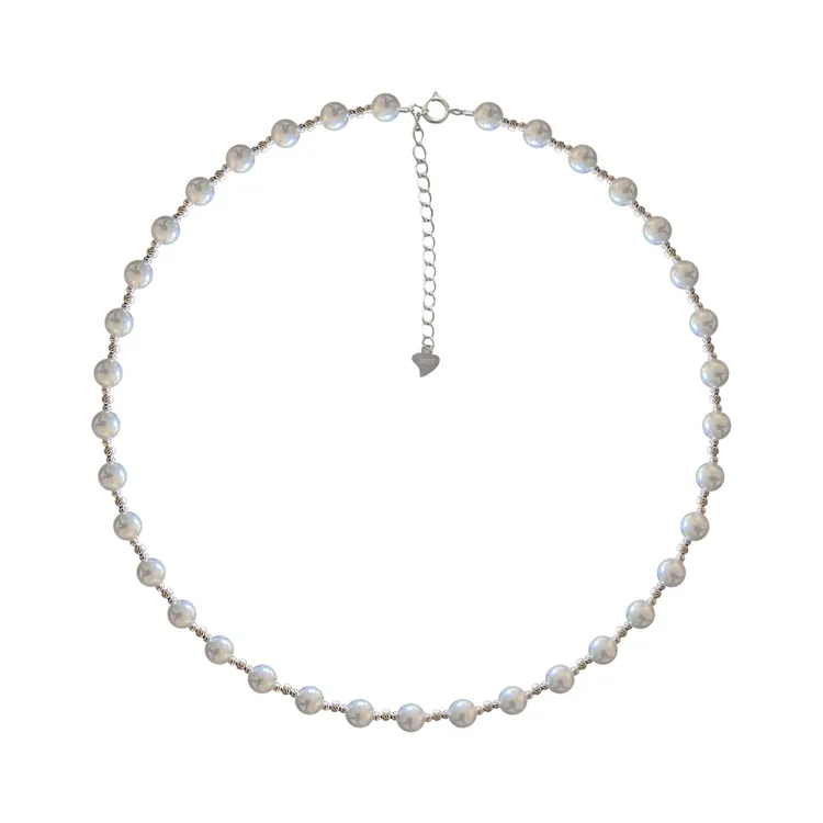 链子925银 S925银满天星河镭射闪闪满天星项链锁骨链6MM 约45+5cm