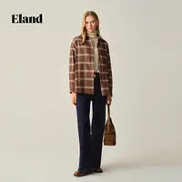 【女装优选WL】Eland衣恋衬衫女翻领格纹长袖通勤上衣冬EEYCF89S01