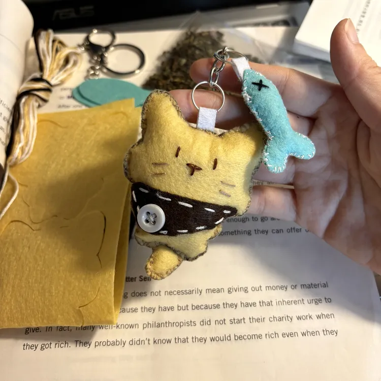【咕噜】七夕礼物小猫小鱼香囊挂件手工DIY钥匙扣材料包送男女礼物