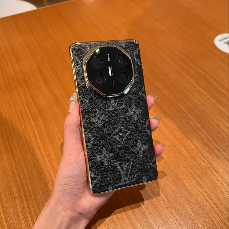 适用华为matex6手机壳真皮镜头全包潮牌复古字母x5中轴防摔商务