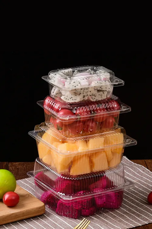 塑料一次性透明果切水果盒子食品超市打包盒糕点蛋糕盒长方形有盖