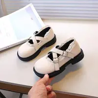 女童2025秋季新款软底防滑单鞋纯色双带百搭公主鞋636