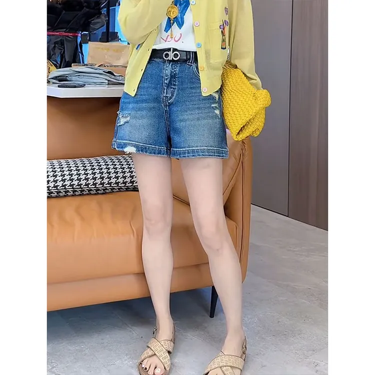 夏季薄款大码小个子宽松显瘦直筒牛仔三分裤女时尚洋气直筒短裤女