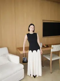 【粉丝内购】小众设计师拼接重工连衣裙   250226