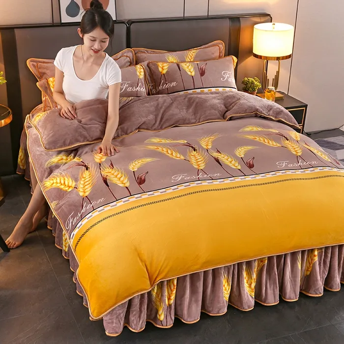 高克重加厚加密8斤牛奶绒四件套双面绒单双人被套亲肤柔软可机洗