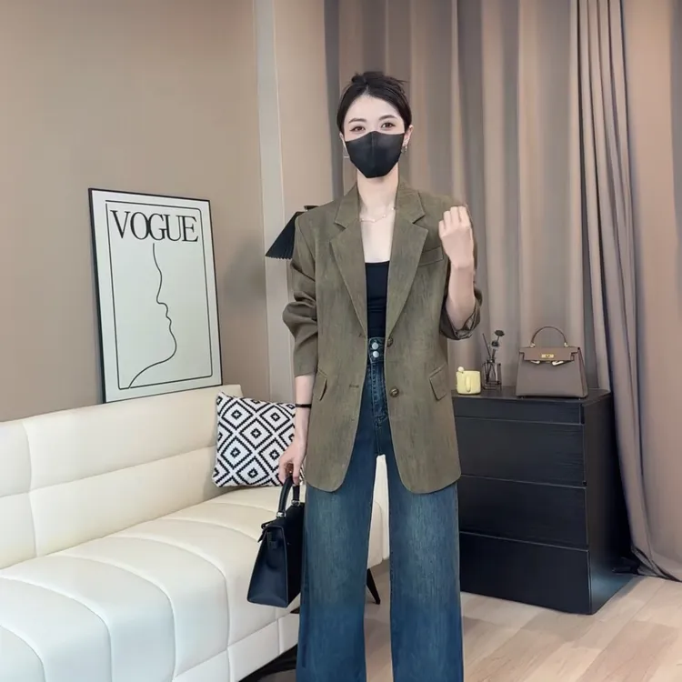 秋季新款复古西装正装女装外套宽松显瘦高级感西服西装正装外套女