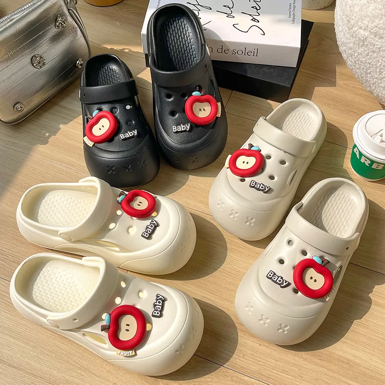 轻派 踩屎感EVA厚底可爱苹果拖鞋女夏季少女心居家通勤凉拖鞋