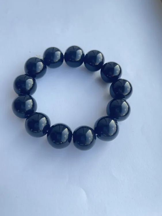 黑药石手串卡15mm大珠C04(拍一发一多样性发货)