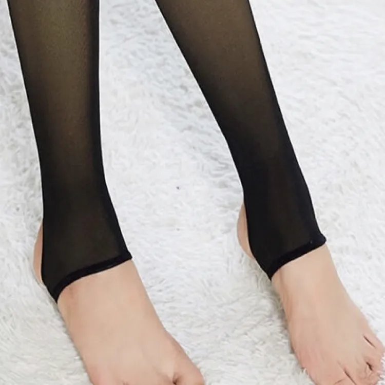 200克 黑透肤保暖踩脚裤 高腰长裤