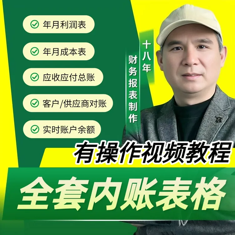 全套财务出纳会计内账管理系统收支日记账应收应付表格软件EXCEL商品图