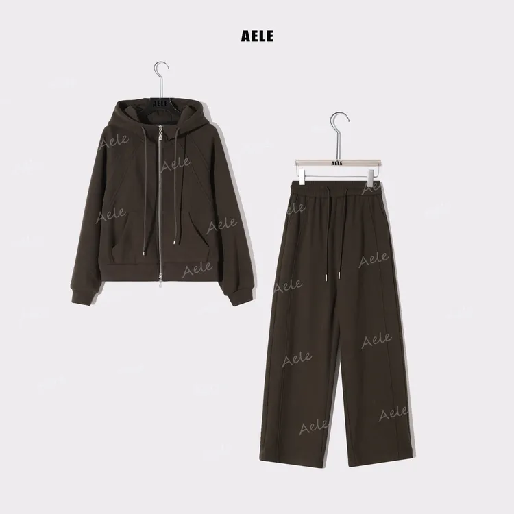 AELE抽绳连帽休闲风静奢风百搭时尚轻熟风运动套装 D855 3766 AD