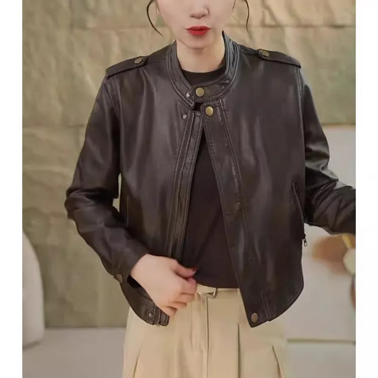 皮衣外套女2025秋季新款韩版时尚休闲短款夹克修身气质百搭上衣潮
