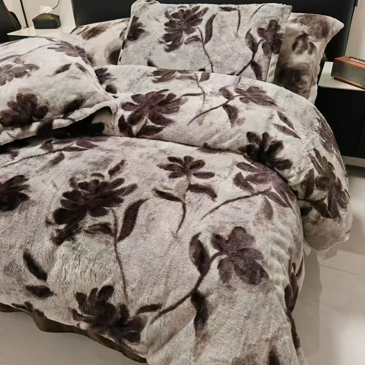 复古赫本风{COZY+}实体店高克重加厚保暖时光保暖绒四件套