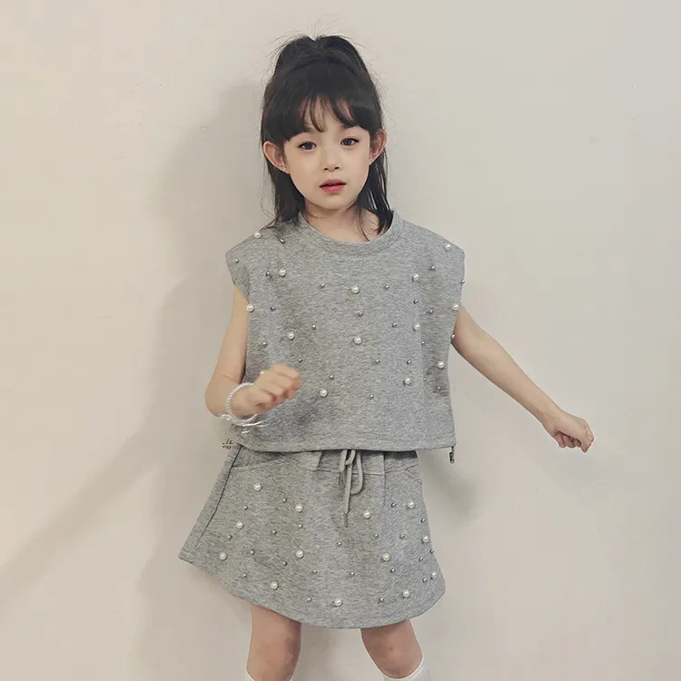 女童夏装2025新款小女孩秋装休闲洋气背心套装儿童网红裙子两件套