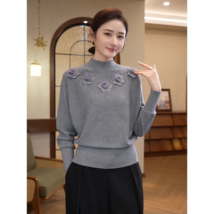 现货2025年秋冬新款爆款【QQ-1274JR】含绵羊毛老钱风软糯针织毛衣