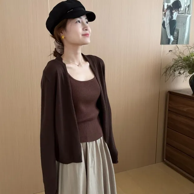 此外 韩系温柔针织披肩女开衫2026秋季新款小个子针织衫外搭外套