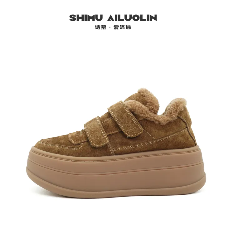 诗慕·爱洛琳 【秋日记忆】软底复古厚底舒适真皮透气增高加绒休闲鞋