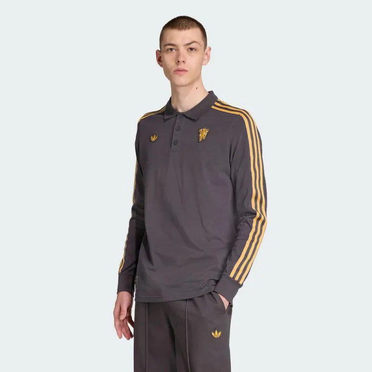 adidas阿迪达斯男子MUFC ICON POLO流光风针织有领短袖T恤JN2822