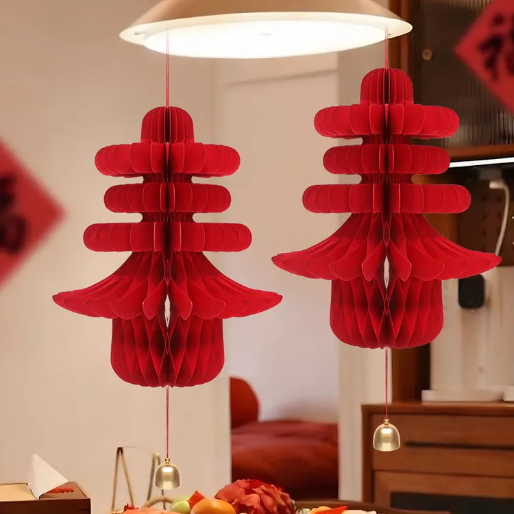 马年新年纸灯笼蜂窝灯笼立体春字挂件过年春节元旦挂饰氛围布置