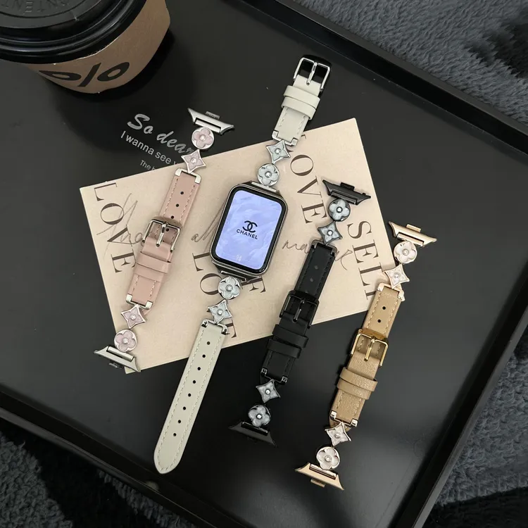 裴蔻适用小米手环9pro表带金属链条真皮手链米9/8nfc通用腕带