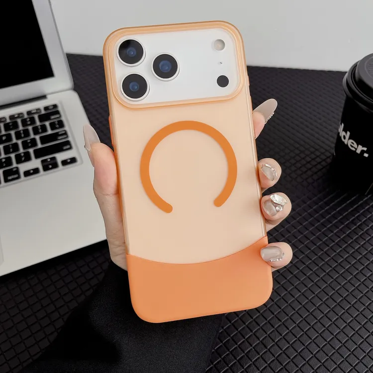 新款适用苹果17promax磁吸手机壳上下拼接肤感简约16/15/14高级感