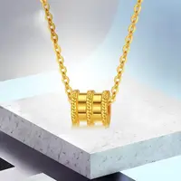铜合金项链 财源滚滚小蛮腰项链时尚百搭气质锁骨链金色精美吊坠i