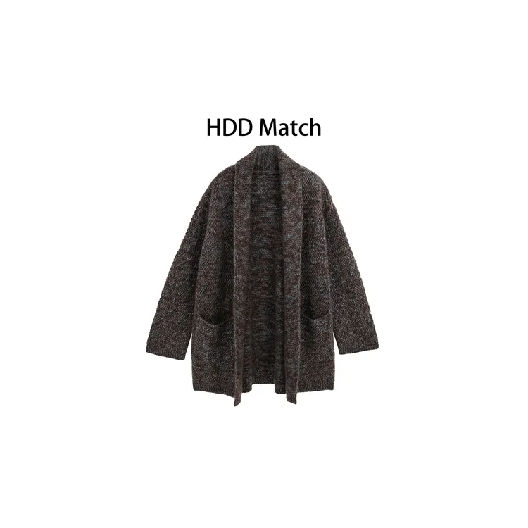 HDD- "自我序列" 羊绒 秋冬女款重工花线针织宽松外套 Y8983