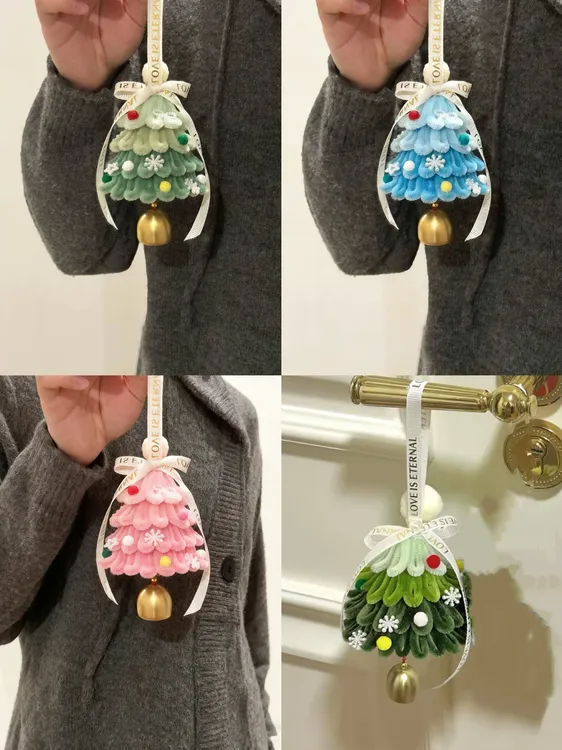 【现货】圣诞树挂件扭扭棒手工diy雪花苹果圣诞树材料包送女友礼物