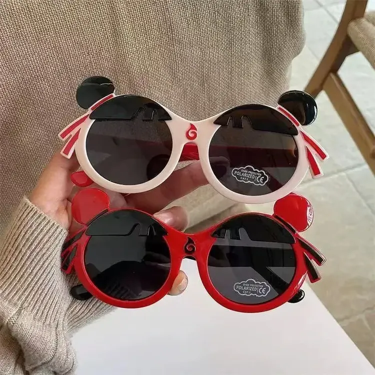 哪吒同款眼镜可爱卡通偏光太阳镜儿童遮阳墨镜宝宝硅胶眼镜W271