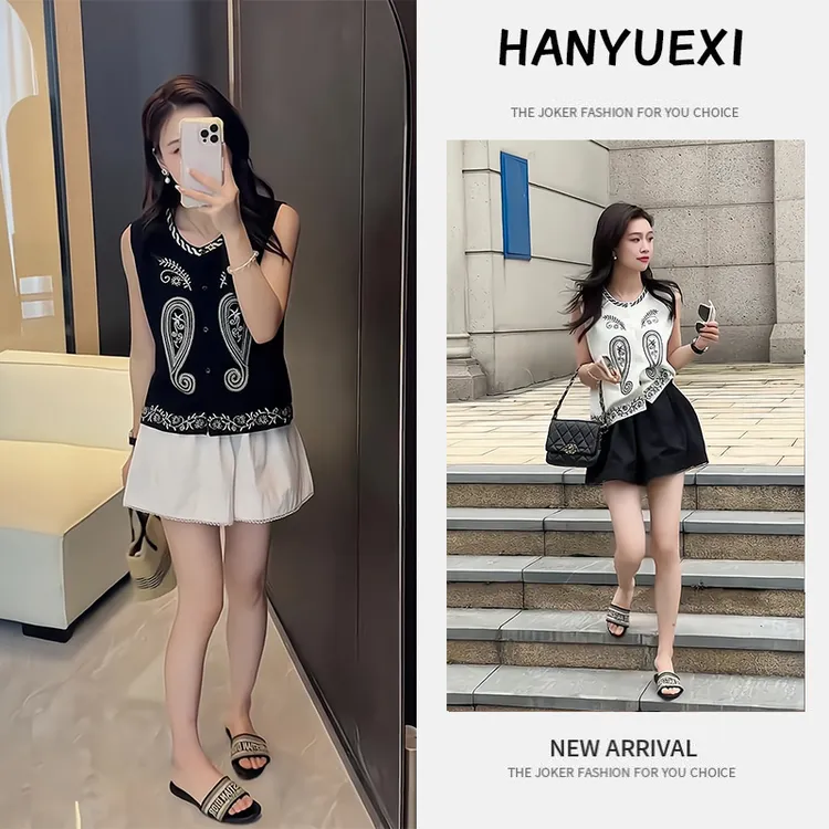 夏季一整套女装2025新款韩版气质时尚休闲减龄无袖上衣短裤两件套
