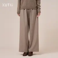 序缇秋季89.9%绵羊毛休闲阔腿裤女新款宽松长裤子H286-22003