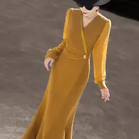 【GY】女装春季新款气质通勤优雅修身显瘦拼接鱼尾摆连衣裙D0430