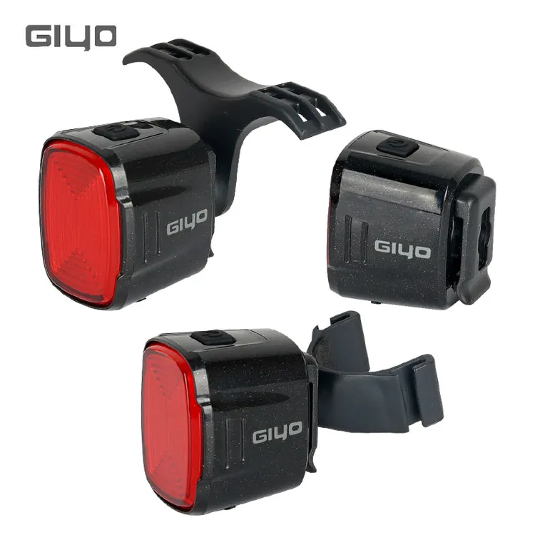 GIYO自行车智能感应刹车尾灯公路山地夜骑爆闪高亮防水安全警示灯