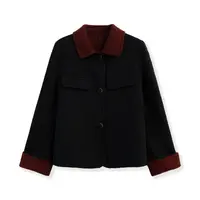 轻奢原创撞色双面呢短外套1668-353-9132