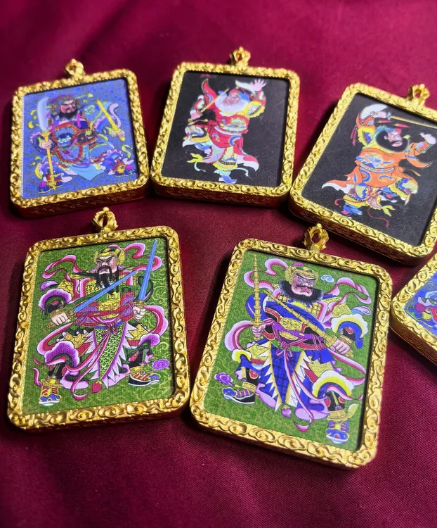 铜合金吊坠 唐卡手绘半手绘门神唐卡守护神