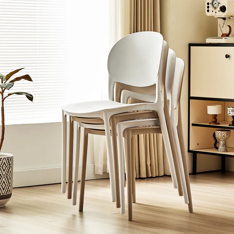 塑料椅子加厚现代简约餐椅可叠放大人网红靠背椅餐厅椅家用餐桌椅