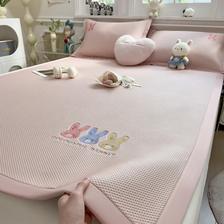 富安娜A类母婴级少女心冰豆豆夏季冰丝席凉席夏天空调软席可机洗