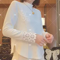 雪姐服饰「口袋镂空双面绒」新款双面绒长袖设计打底显瘦T恤