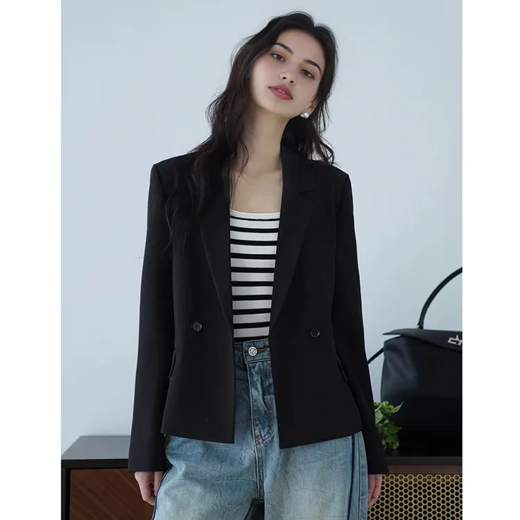 嘉茱莉2025春秋新款通勤气质西装外套女小个子短款西服垫肩西装