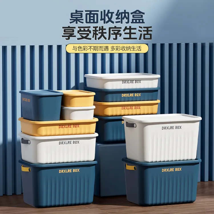 户外杂物玩具整理箱宿舍家用衣柜客厅大容量零食储物箱带盖桌面收