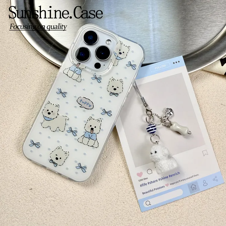 可爱西高地IMD手机壳适用苹果华为vivo小米oppo女款iphone16/15