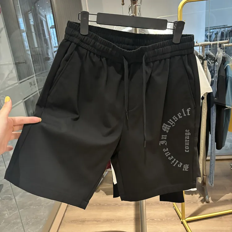 【H家】抗皱速干！宽松弹力！夏季男士休闲松紧腰运动五分短裤男