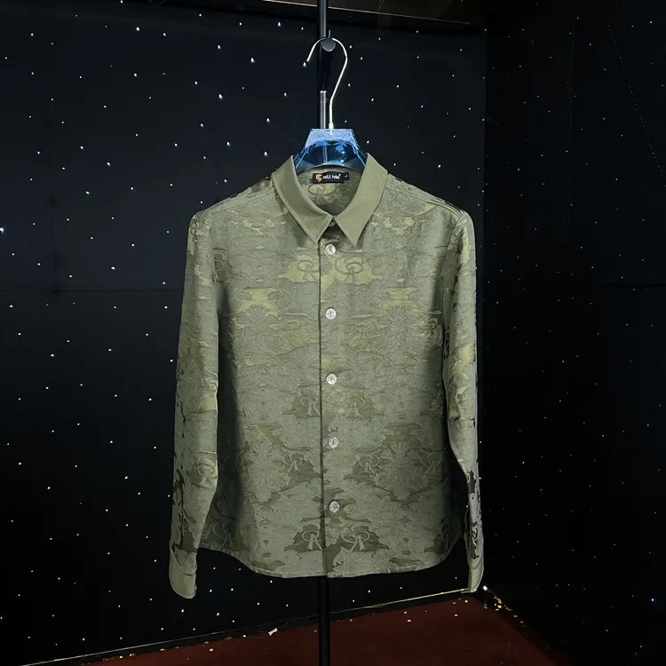 PULLMAN墨绿织纹旧梦衬衣