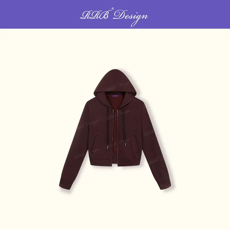 RRB Design “不费力”定染莫代尔醋酸羊毛休闲显瘦连帽卫衣外套