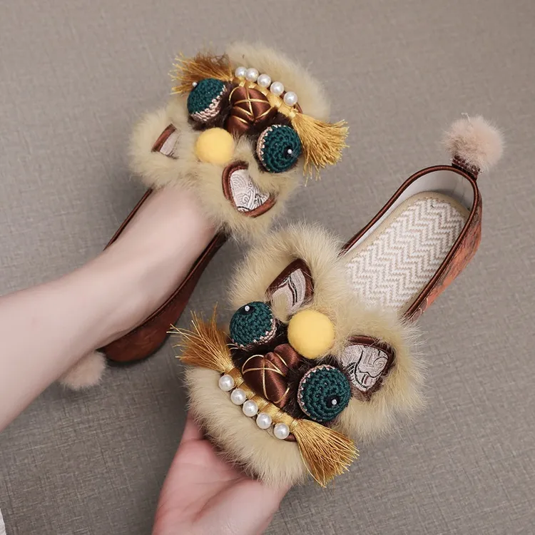 原创非遗纯手工布鞋女平底舒适传统虎头鞋成人民族风千层底汉服鞋