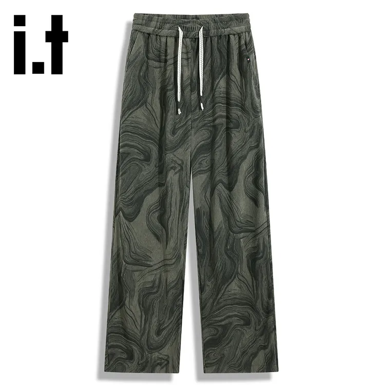 it:CHOCOOLATE国风水墨画设计感直筒休闲裤男士2025秋冬新款长裤