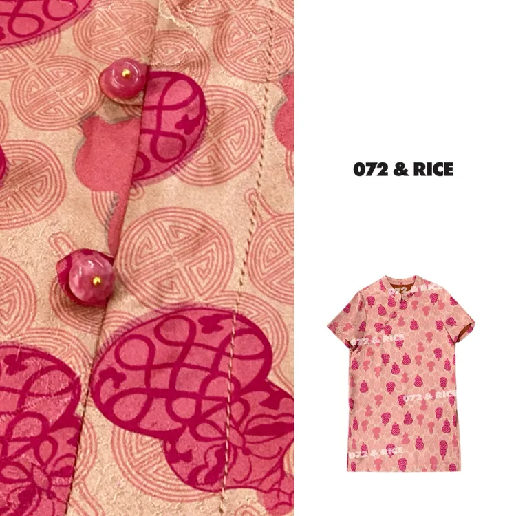 072 & RICE【粉葫芦】夏季休闲新中式连衣裙连衣裙 Z-32W293