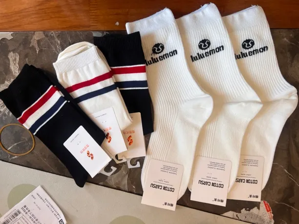 女款混搭长筒棉袜6双装